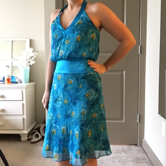 Silk Peacock Dress - Picture 1 of 5